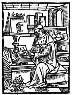 monk in scriptorium